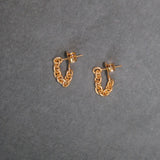 Pendientes de cadena dorados bañados en oro de 24k de estilo vintage - SANDRA FRECKLED joyeria de mujer