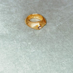 ANILLO de oro rombo con circonita bañado en oro de 24k de estilo vintage - SANDRA FRECKLED joyeria de mujer