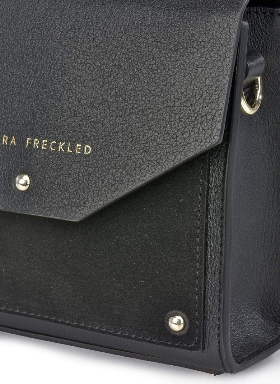 JULIETA Bolso de piel y suede en color negro con correa. Es un bolso estilo bandolera y de hombro - SANDRA FRECKLED bolsos de mujer