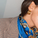 Pendientes de aro triple dorados bañados en oro de 24k de estilo vintage - SANDRA FRECKLED joyeria de mujer