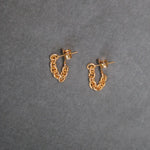 Pendientes de cadena dorados  bañados en oro de 24k de estilo vintage - SANDRA FRECKLED joyeria de mujer