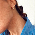 Pendientes de cadena dorados bañados en oro de 24k de estilo vintage - SANDRA FRECKLED joyeria de mujer