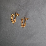 Pendientes de cadena dorados bañados en oro de 24k de estilo vintage - SANDRA FRECKLED joyeria de mujer