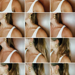 Pendientes de oro MISA elegante e irregular bañados en oro de 24k con dos pequeñas circonitas de estilo vintage - SANDRA FRECKLED joyeria de mujer