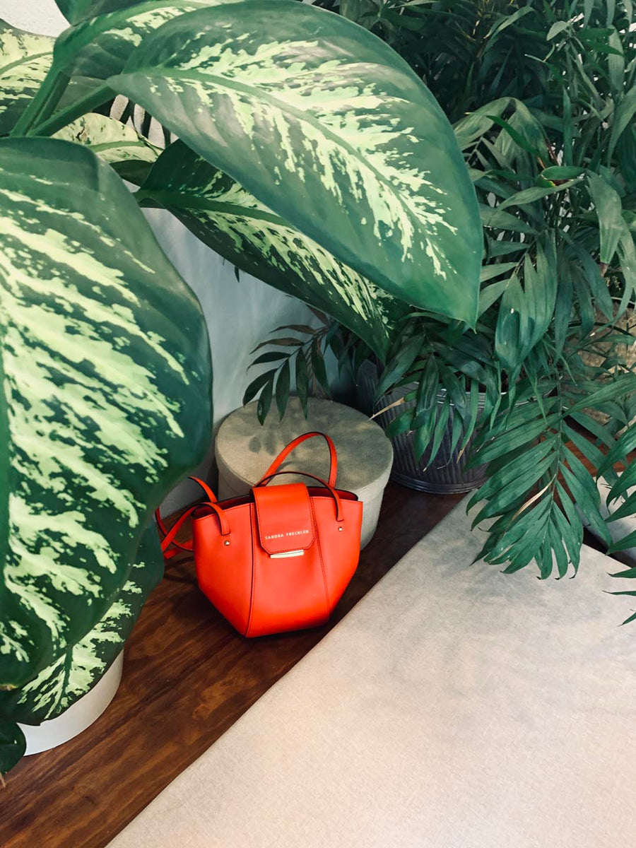 LOLA Bolso de piel en color rojo con correas y cierre dorado. Es un bolso estilo bandolera y de hombro que puede utilizarse como bolso de mano - SANDRA FRECKLED bolsos de mujer